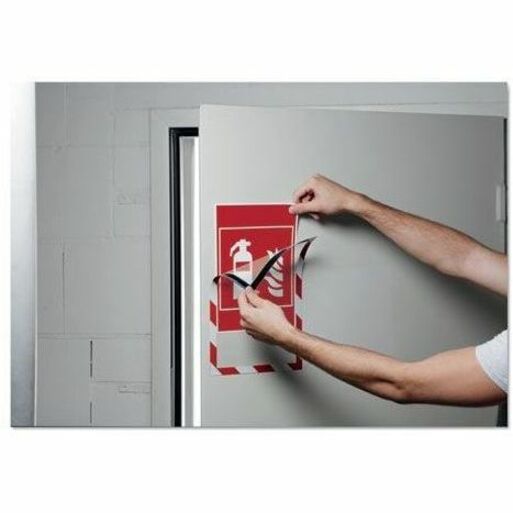 DURABLE DURAFRAME Document Frame - Holds 8.50" x 11" Insert - Rectangle - Surface - Horizontal, Vertical - Magnetic, Self-adhesive, Sturdy - Red, White - 2 / Pack