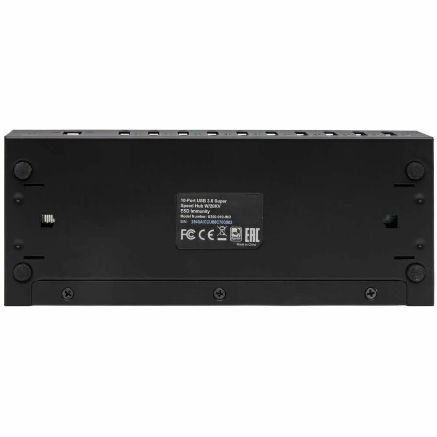 Tripp Lite by Eaton 10-Port Industrial-Grade USB 3.x (5Gbps) Hub - 20 kV ESD Immunity Metal Housing Mountable