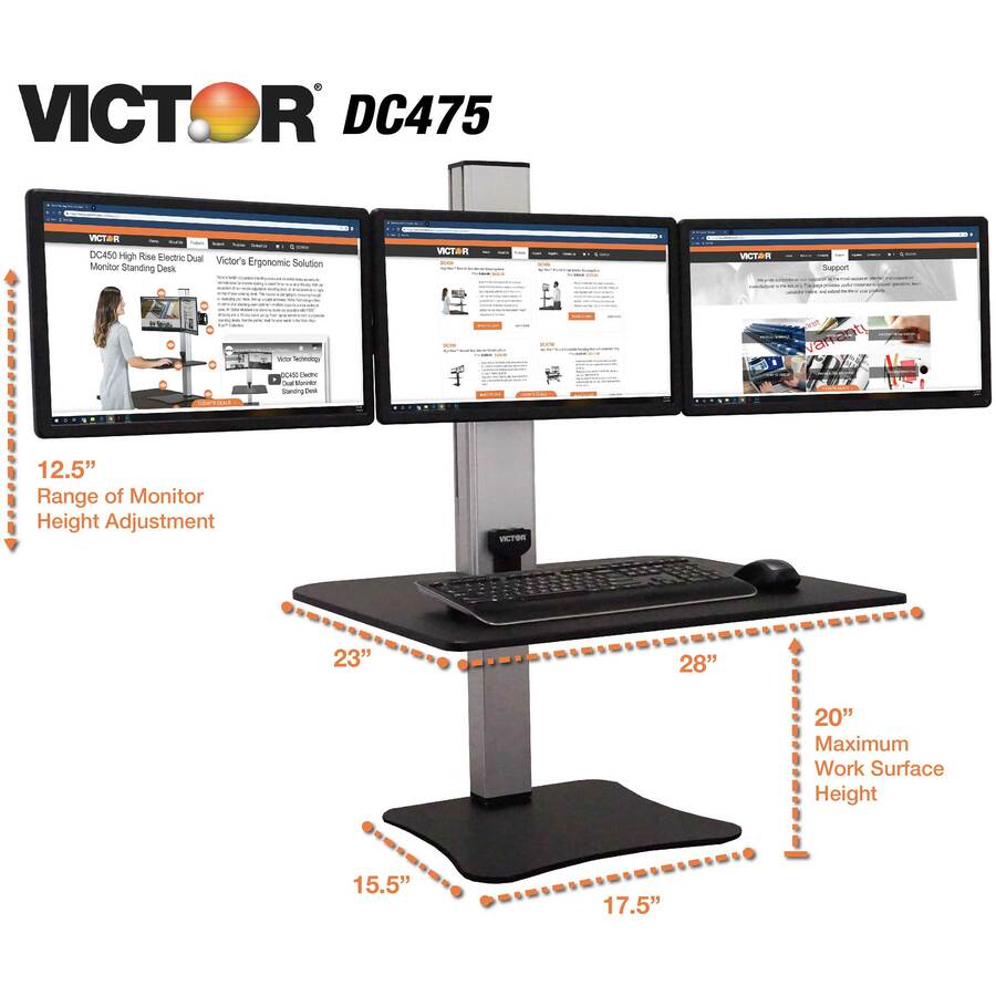 Three monitor standing deals desk