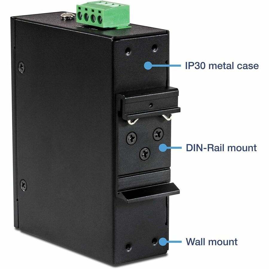 TRENDnet TI-IG90 90 W Gigabit 4PPoE industrial PoE injector with IP30 protection — alternate view 7