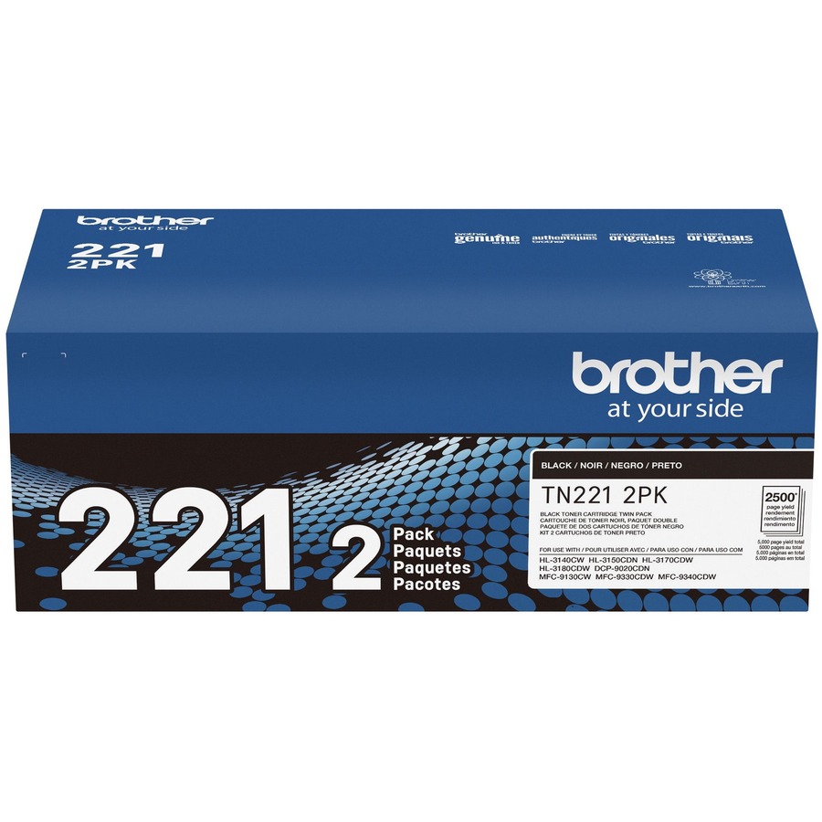 Brother TN221 Original Standard Yield Laser Toner Cartridge - Twin-pack - Black - 2 / Box