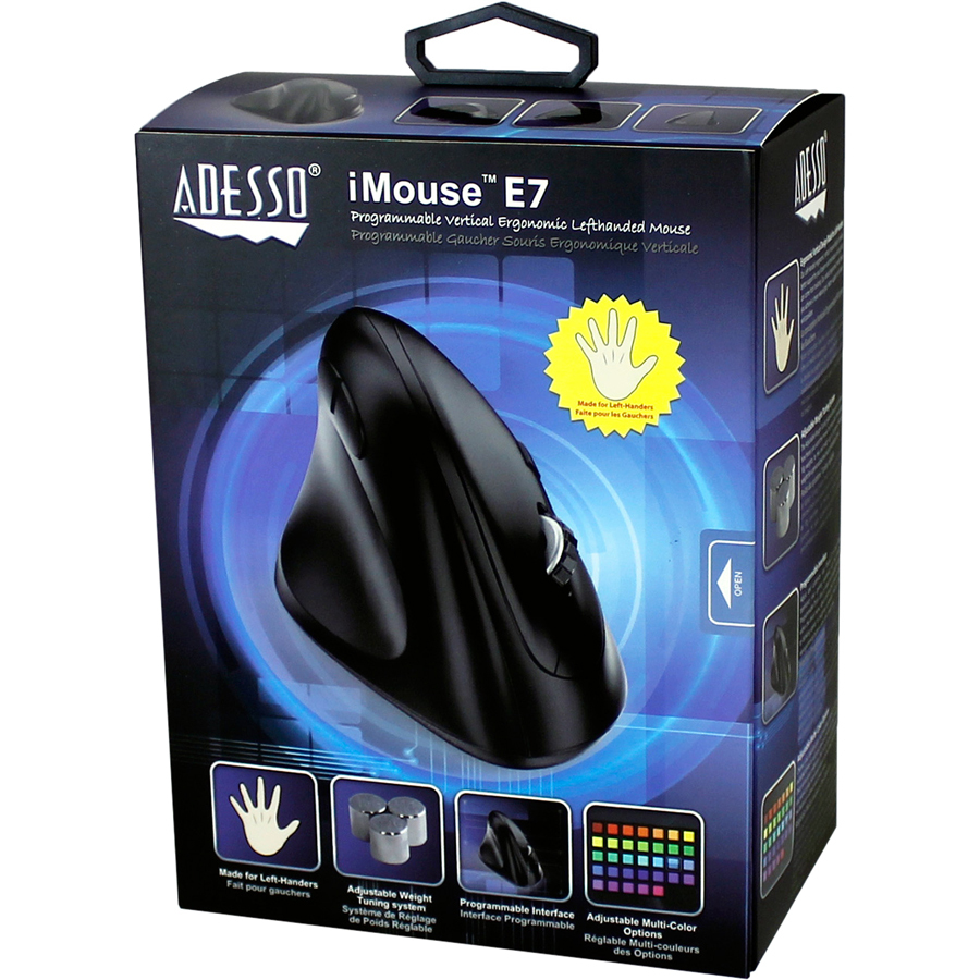 Adesso TAA Compliant Left-Handed Vertical Ergonomic Mouse