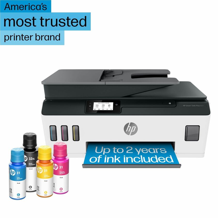 HP 651 Wired & Wireless Smart Tank Plus Inkjet Multifunction Printer - Color