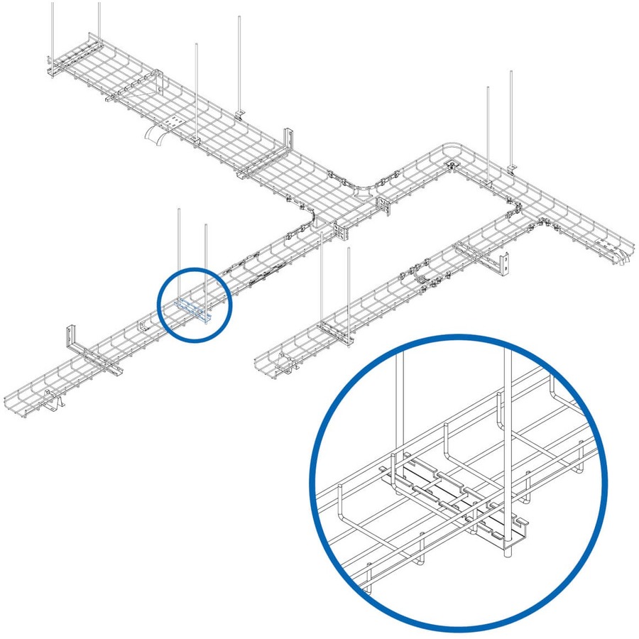 Tripp Lite by Eaton Trapeze Hanging Cross-Bracket for Wire Mesh Cable Trays, 150 mm (6 in.)