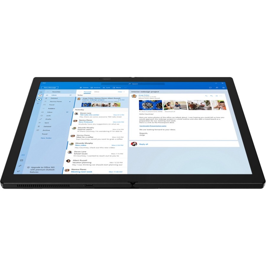 Lenovo ThinkPad X1 Fold 20RK000JUS Tablet - 13.3" QXGA - Core i5 i5-L16G7 Penta-core (5 Core) 1.40 GHz - 8 GB RAM - 256 GB SSD - Windows 10 Pro 64-bit - Black