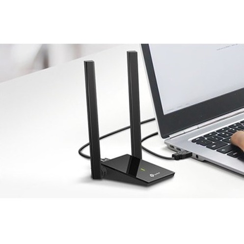  TP-Link Adaptador WiFi USB, AC1300Mbps de doble banda 5dBi  antena de alta ganancia 2.4GHz/5GHz Adaptador de red inalámbrica para PC de  escritorio (Archer T4U Plus)- Compatible con Windows 11/10, Mac 