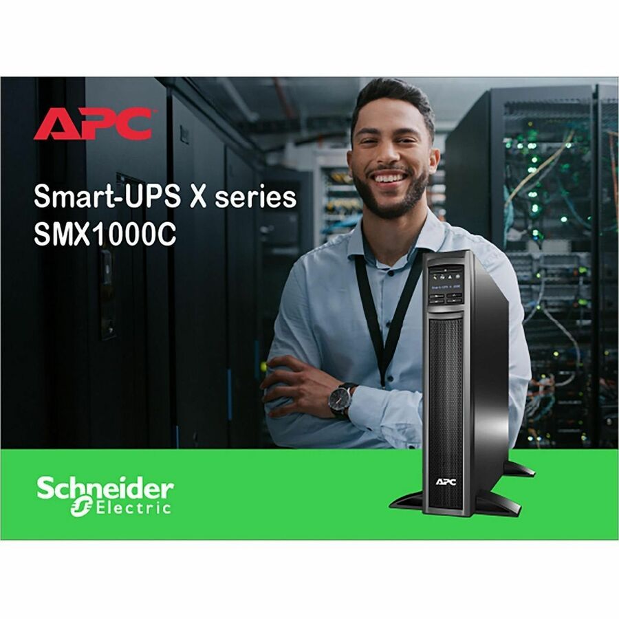 APC Smart-UPS X, Line Interactive, 1000VA, Rack/tower convertible 2U, 120V, 8x 5-15R NEMA, SmartConnect port, Extended runtime