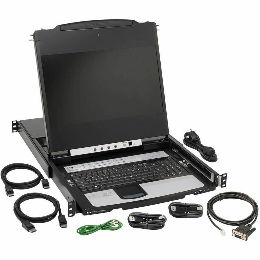 Tripp Lite by Eaton 8-Port NetDirector DisplayPort KVM Switch Console with 17 in. LCD Dual Rail 1U Rack-Mount