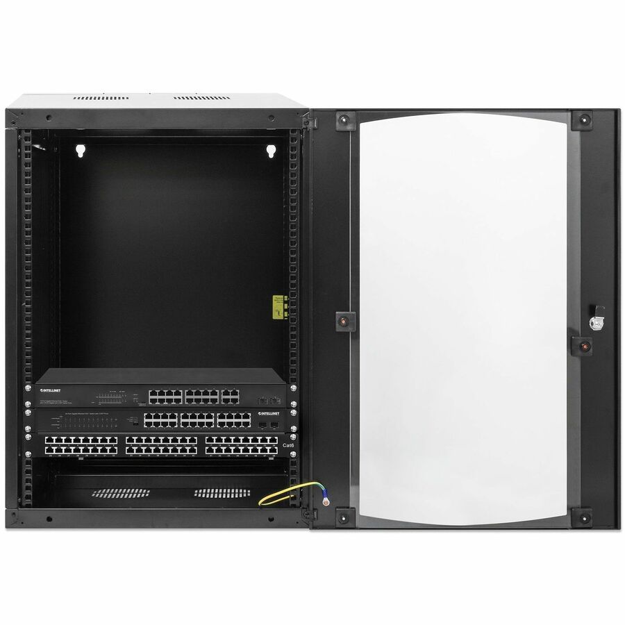 INTELLINET 15U DOUBLE-SECTIONED 19IN WALLMOUNT CABINET, FULLY ASSEMBLED, TEMPERE — alternate view 7