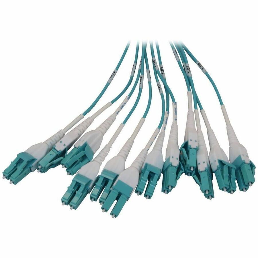 Eaton Tripp Lite Series Preloaded Fiber Panel, 1U - 2x (12x LC/LC Duplex M/M) 24F Trunk Cables, OM4 Multimode, 20 m (65.6 ft.)