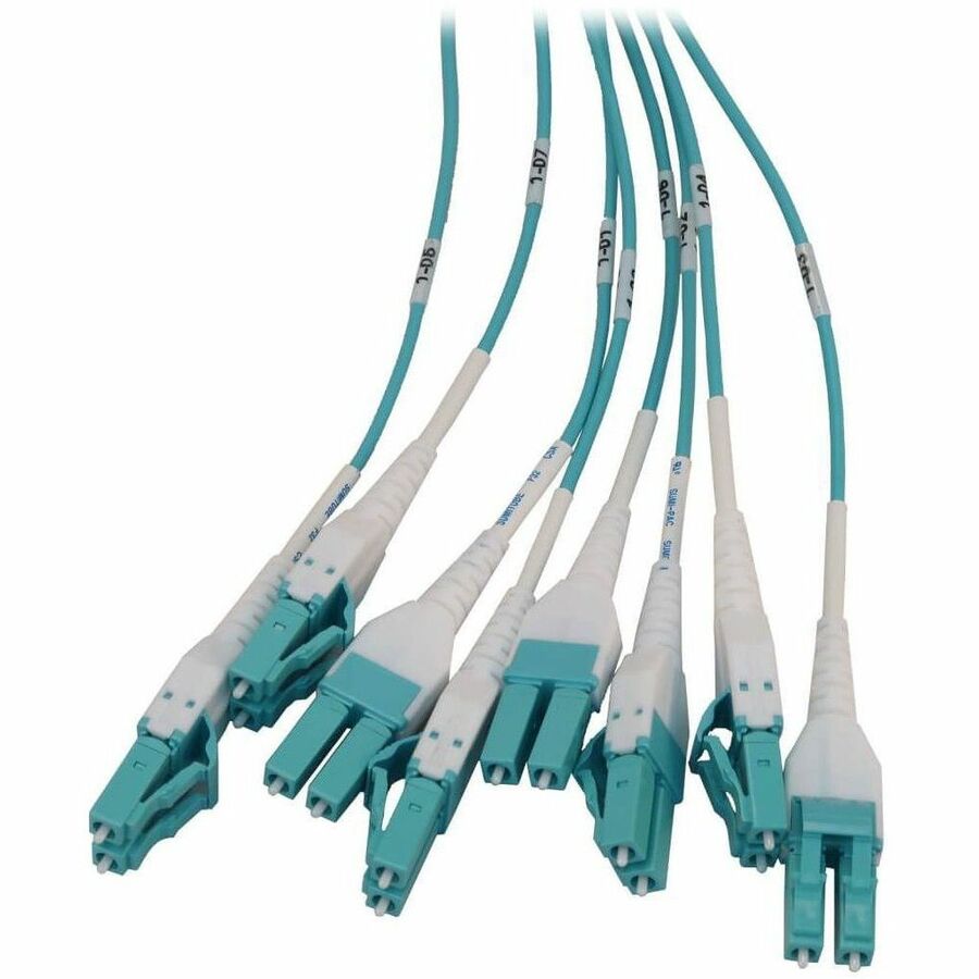 Eaton Tripp Lite Series Preloaded Fiber Panel, 1U - 4x (8x LC/LC Duplex M/M) 16F Trunk Cables, OM4 Multimode, 10 m (32.8 ft.)