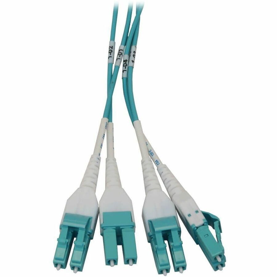Eaton Tripp Lite Series Preloaded Fiber Panel, 1U - 6x (4x LC/LC Duplex M/M) 8F Trunk Cables, OM4 Multimode, 10 m (32.8 ft.)