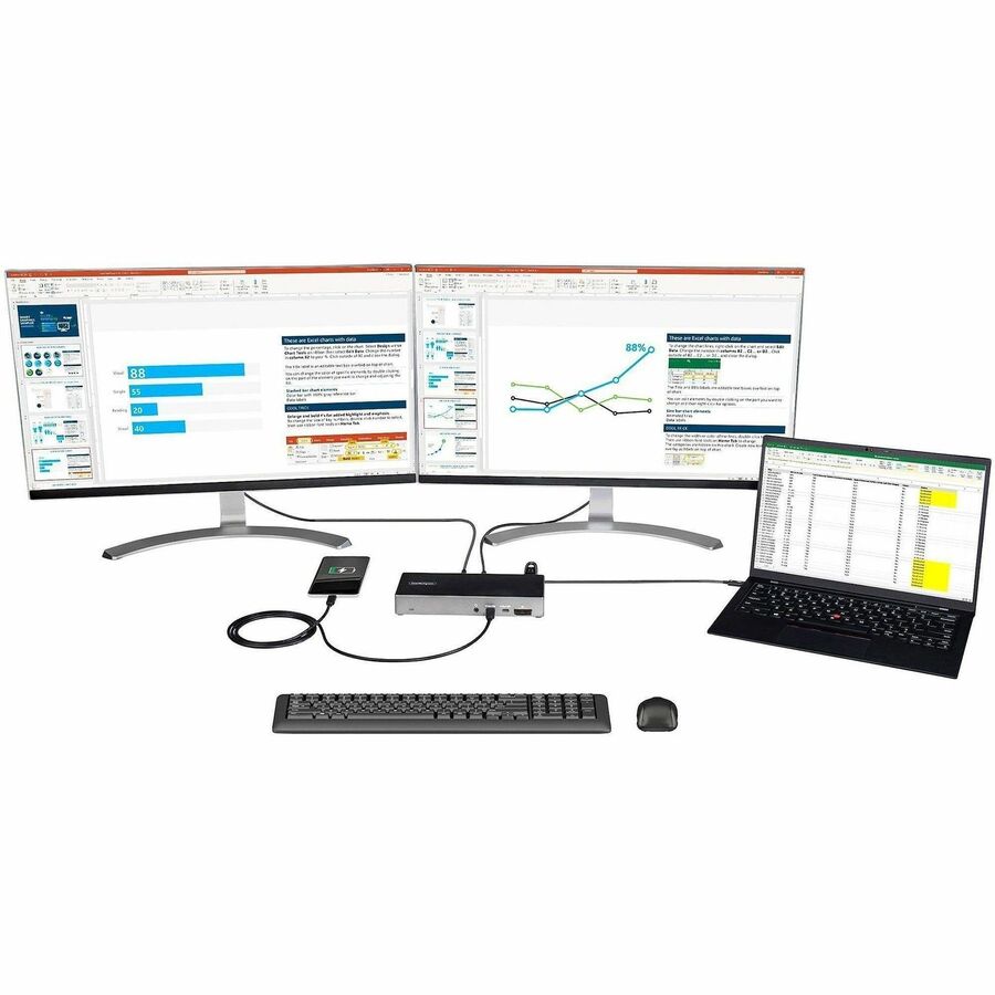 StarTech USB C Dock, Triple 4K Monitor USB-C Docking Station with DP 1.4 & DSC, 2x DisplayPort & 1x HDMI, 100W PD, 6x USB (2x 10Gbps)