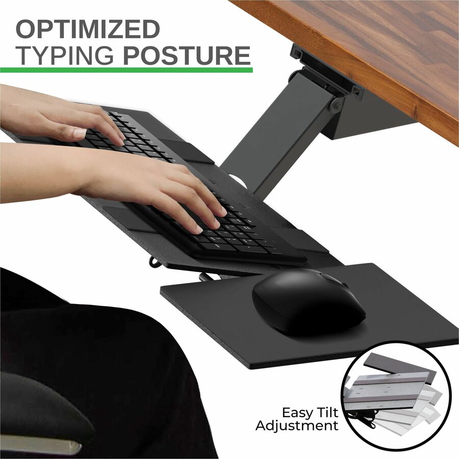 KT2 Ergonomic Sit Stand Computer Keyboard Tray Uncaged Ergonomics | Adjustable Height Tilt Standing Desk Keyboard Drawer Raise Keyboards Above Desk Level