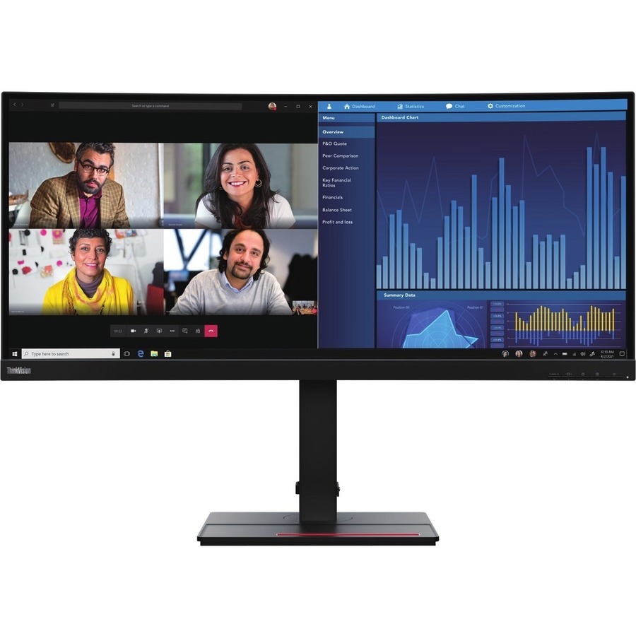 Lenovo ThinkVision P34W-20 34" Class UW-QHD Curved Screen LCD Monitor - 21:9 - Raven Black