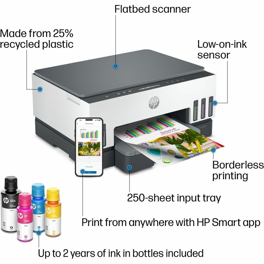 HP Smart Tank 7001 28B49A#B1H Wireless Color Inkjet All-In-One Printer