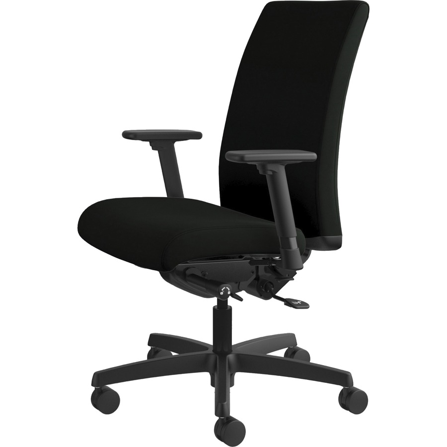 HON Black Vinyl Rolling Office Chairs : 3DUT48 by HON