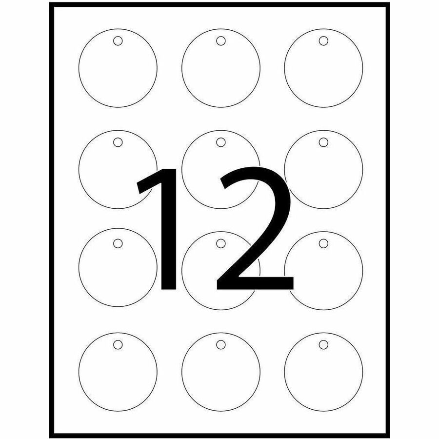 Étiquettes rondes blanches 2" diam&egrave;tre, pour imprimantes laser et jet d'encre