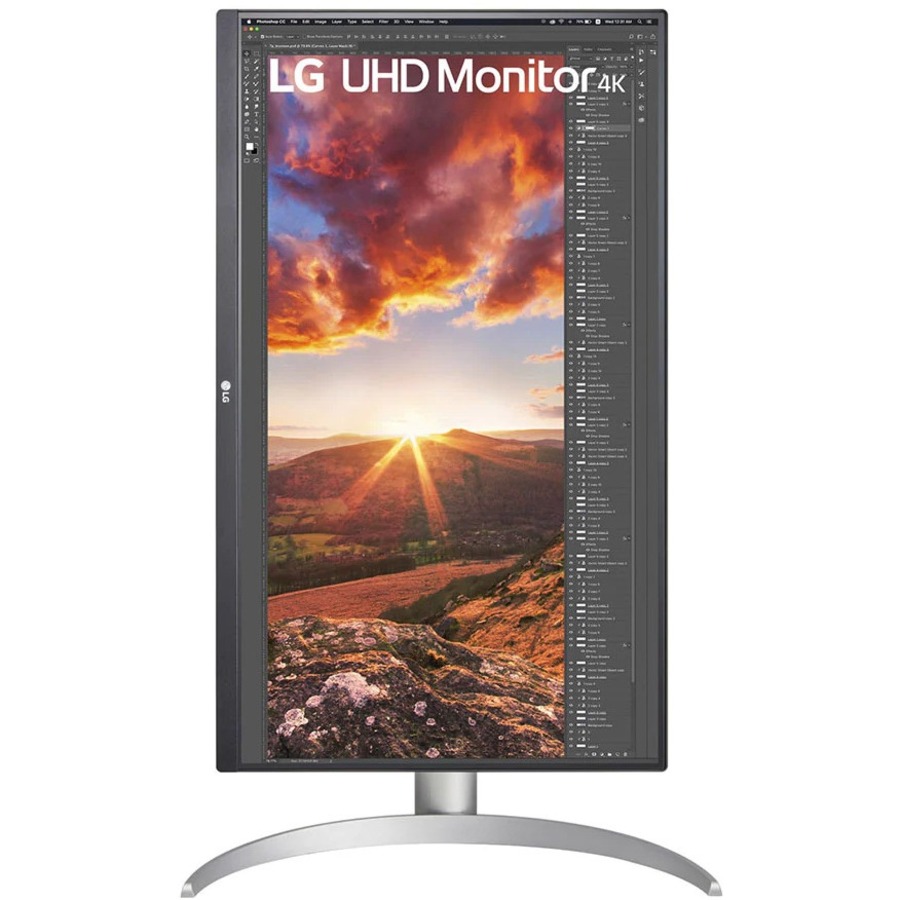 LG 27BP85UN-W 27" Class 4K UHD Gaming LCD Monitor - 16:9 - Silver, Black, White