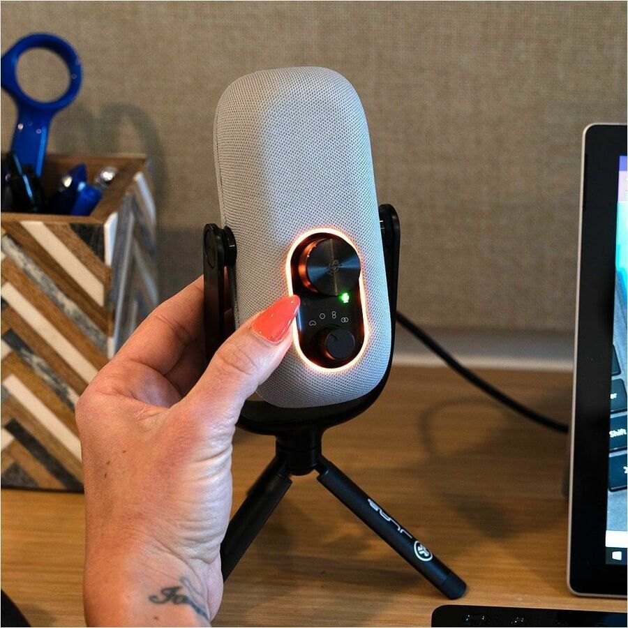 JLab JBuds Talk USB microphone in white for desktop voice communication — alternate view 7