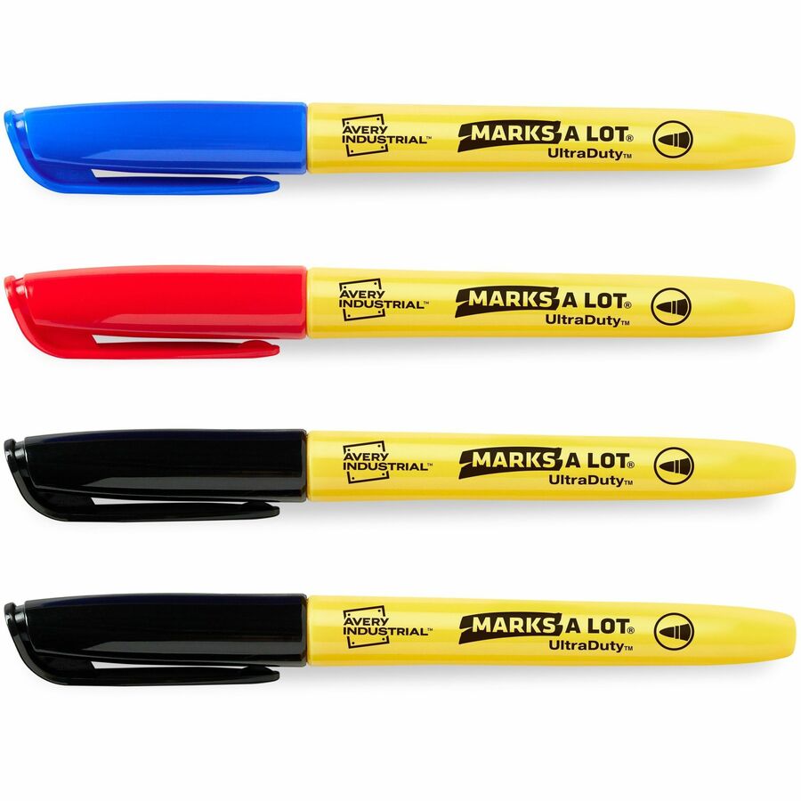 Avery UltraDuty Markers, Bullet Tip, 4 Assorted Markers (29848)