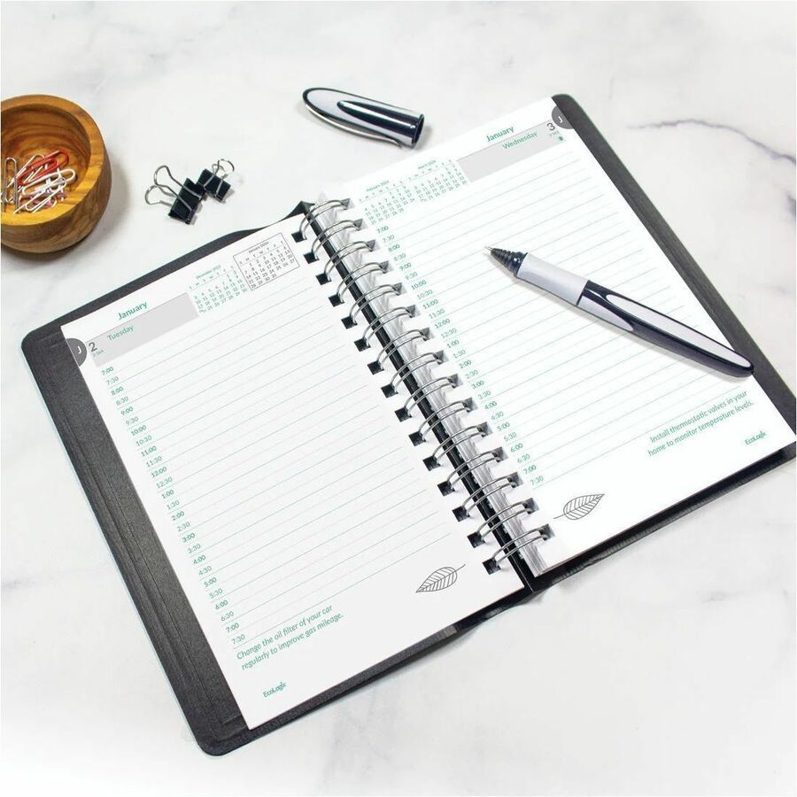 Brownline EcoLogix Daily Planner 2023, Black Planners Dominion