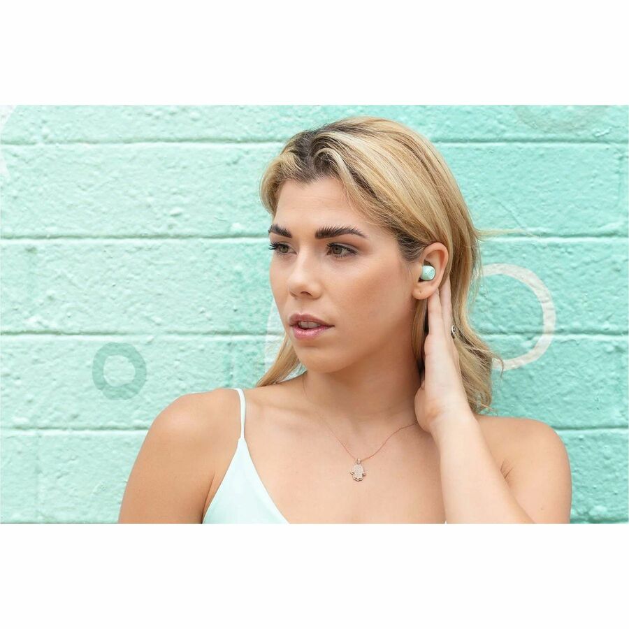 JLab JBuds Mini true wireless earbuds in mint with compact charging case — alternate view 7