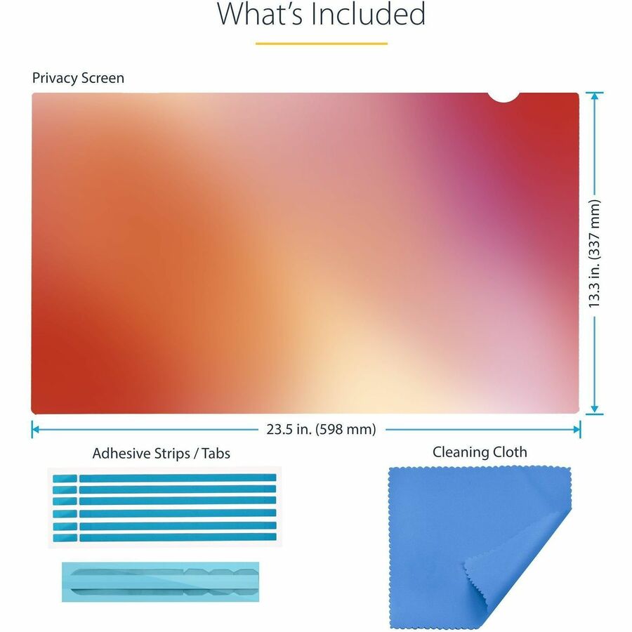 StarTech 27-inch 16:9 Gold Monitor Privacy Screen, Reversible Filter w/Enhanced Privacy, Screen Protector/Shield, +/- 30&deg; View Angle