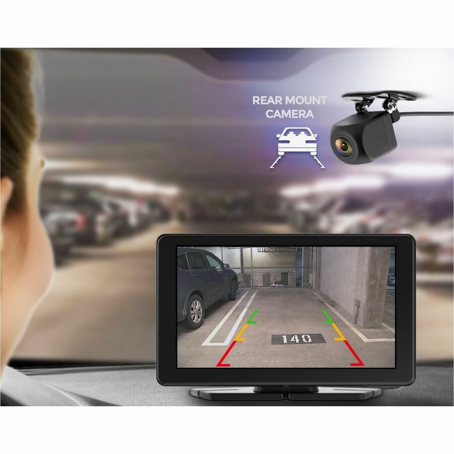 Adesso ORBIT C110 7 inch portable infotainment display with CarPlay Android Auto and dual camera — alternate view 7
