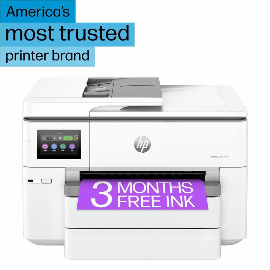 HP Officejet Pro 9730e Wired & Wireless Inkjet Multifunction Printer - Color