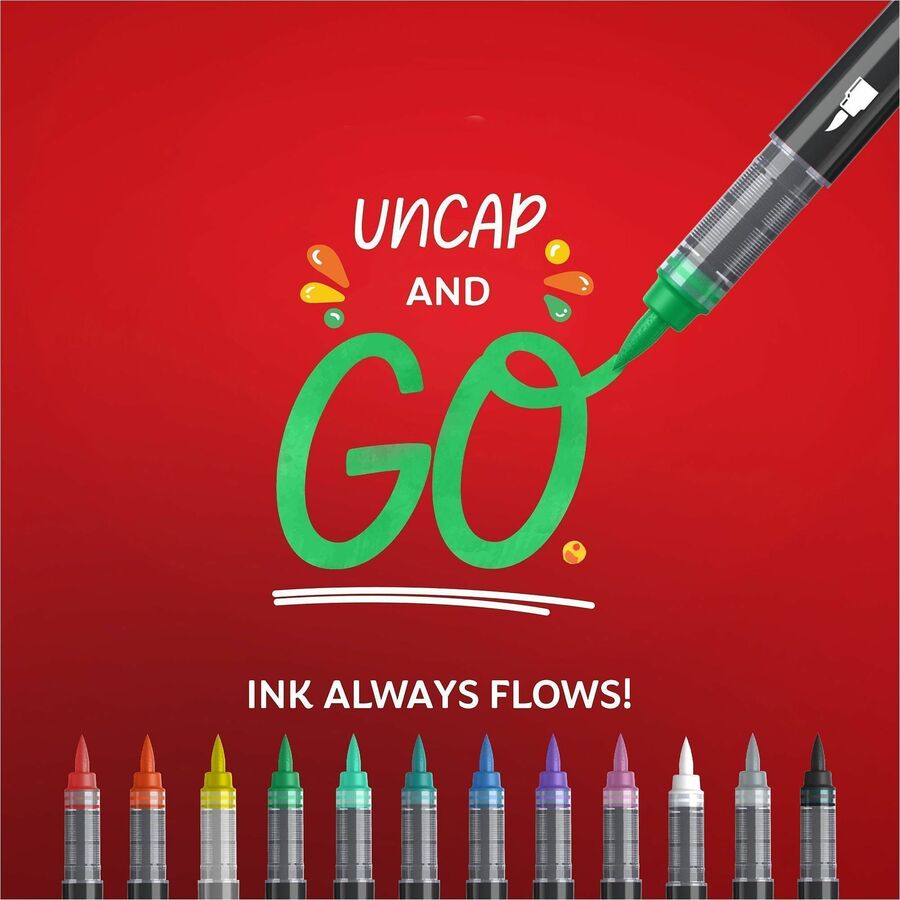 Sharpie Creative Markers - Brush Marker Point - Assorted Ink - Acrylic Based, Water Based - 2 / Pack