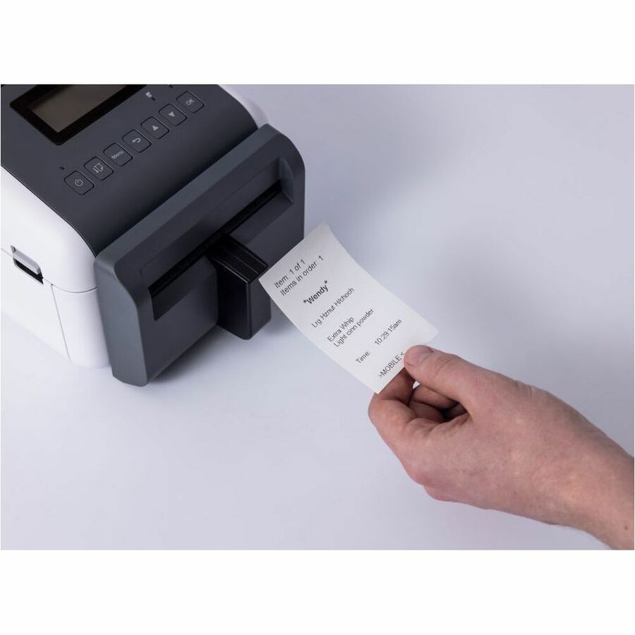 Brother TD-4550DNWBFC Desktop Direct Thermal Printer - Monochrome - Label Print - Fast Ethernet - USB - USB Host - Serial - Bluetooth 4.2 - IEEE 802.11a/b/g/n Wireless LAN - With Cutter