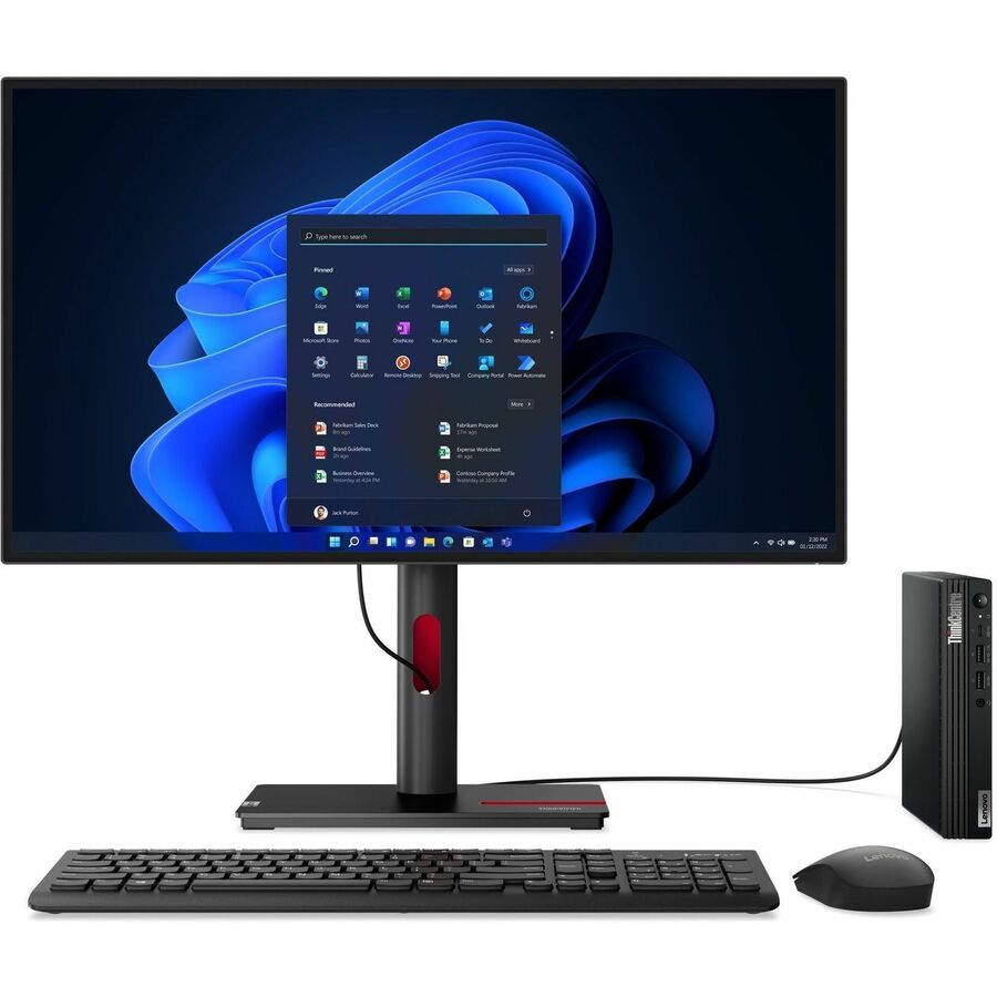 Lenovo - Ordinateur de bureau ThinkCentre M70q Gen 5 12TD001LCA - Intel Core i3 14e g&eacute;n&eacute;ration - 16 Go - 512 G...