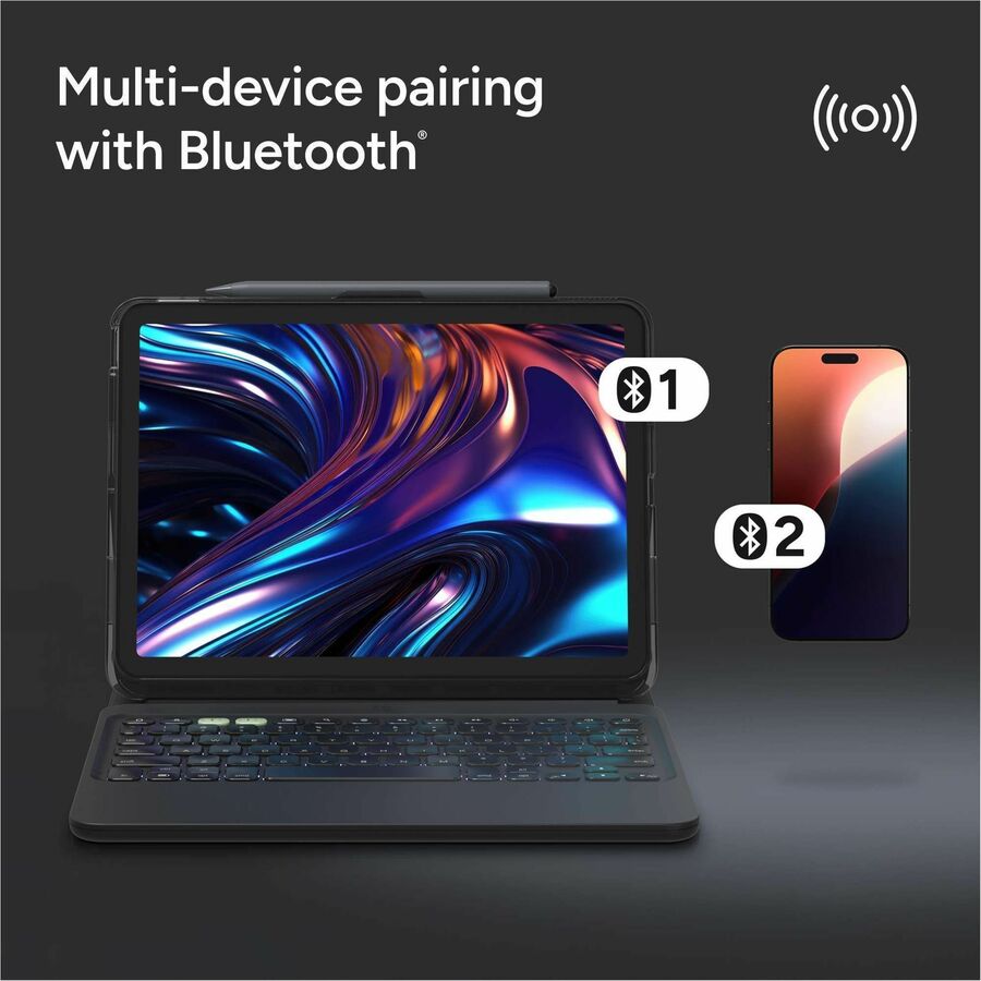 ZAGG - Étui pour clavier/housse Pro Keys 2 (Folio) pour 10,9 po à 11 po Apple iPad Air (4e g&eacute;n&eacute;ration), iPad Air (5&egrave;me g&eacute;n&eacute;ration) Tablette - Noir