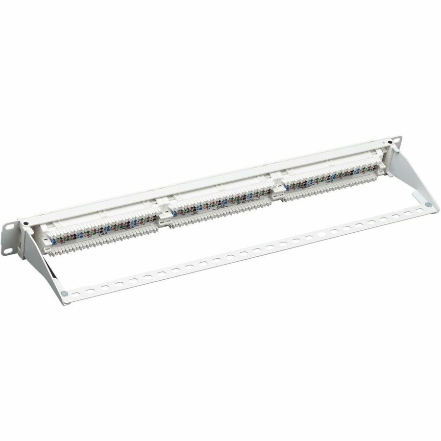 Eaton Tripp Lite Series 24-Port Cat6 Patch Panel - 4PPoE Compliant, 110/Krone, 568A/B, RJ45 Ethernet, 1U Rack-Mount, White, TAA