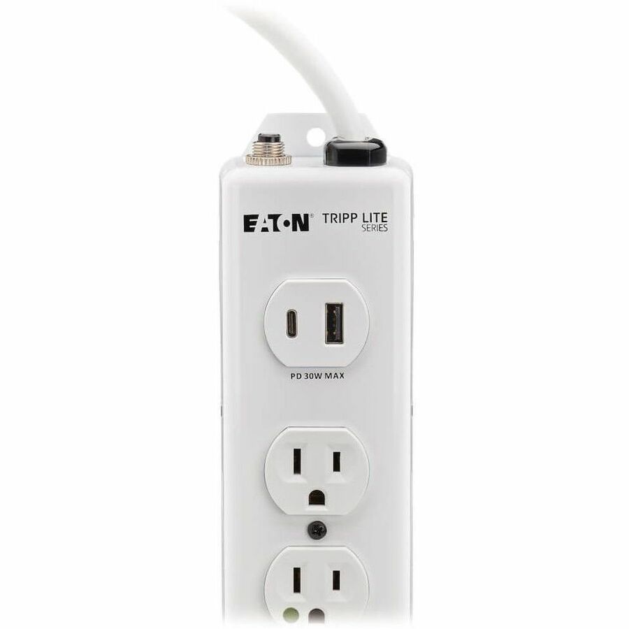Eaton Tripp Lite Series Safe-IT UL 1363 Medical-Grade Power Strip, 4 Hospital-Grade Outlets, USB Charging, Safety Covers, Antimicrobial, 15 ft. Cord