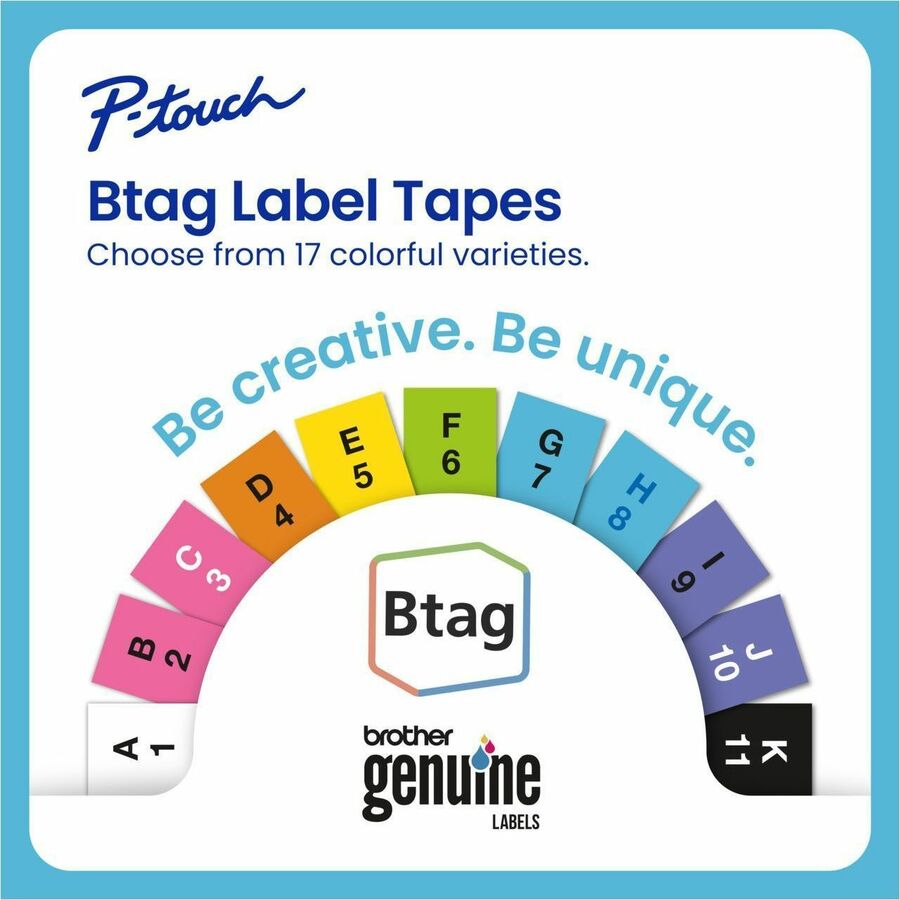 Brother P-touch BTAG-231 Black on White Label Tape