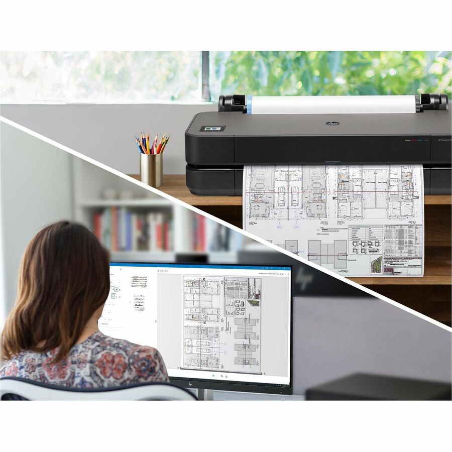 HP Designjet T250 A1 Inkjet Large Format Printer - Includes Printer - 24" Print Width - Color