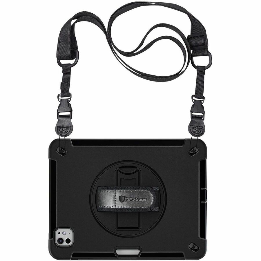 MAXCases Extreme Shield for iPad Pro 13" (M4 2024/M5 2025) w/ Handstrap, Shoulder Strap & Pencil Garage (Black)