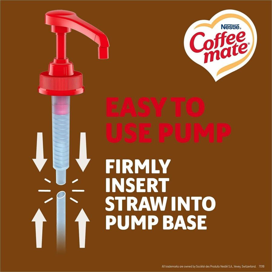 Coffee mate Liquid Pump Flavored Creamer - Snickers, Chocolate, Nut, Caramel Flavor - 50.72 fl oz (1.50 L) - 300 Serving - 2 / Carton
