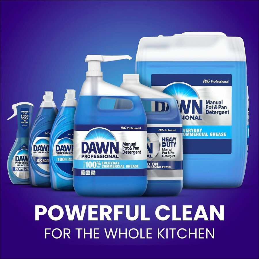 Dawn Manual Pot/Pan Detergent - For Multipurpose - Concentrate - Liquid - 128 fl oz (4 quart) - Original Scent - Recommended For: Food Soil Remover, Grease Remover - Long Lasting - Blue - 2 / Carton