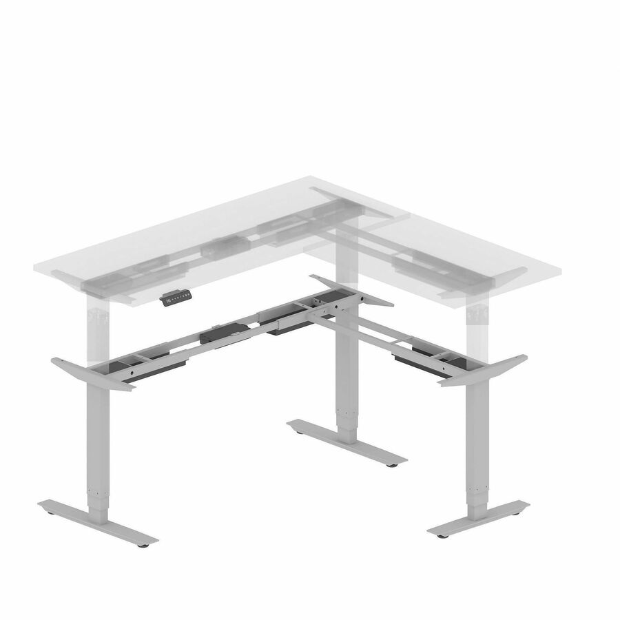 Lorell Sit-Stand 3rd-Leg Base - Silver Base - 2 Tier(s) - 275 lb Capacity - Height Adjustable - 3-Stage - 45" Height - Workstation - Assembly Required - Metal Frame Material - 1 Each