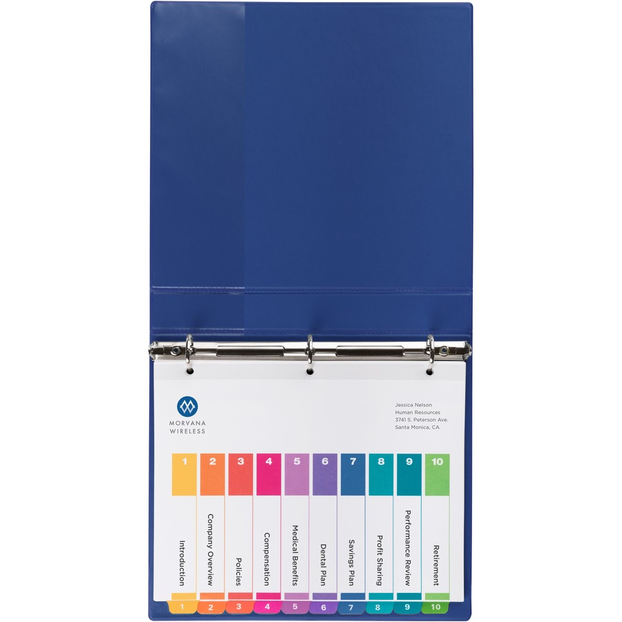 Avery Ready Index Customizable Table of Contents Classic Multicolor Dividers 