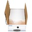 Bankers Box Liberty Check and Form Boxes, 10.75 in W x 23.25 in D x 4.63 in H, String/Button Tie Closure, Light Duty, White/Blue, 12/Carton Thumbnail 2