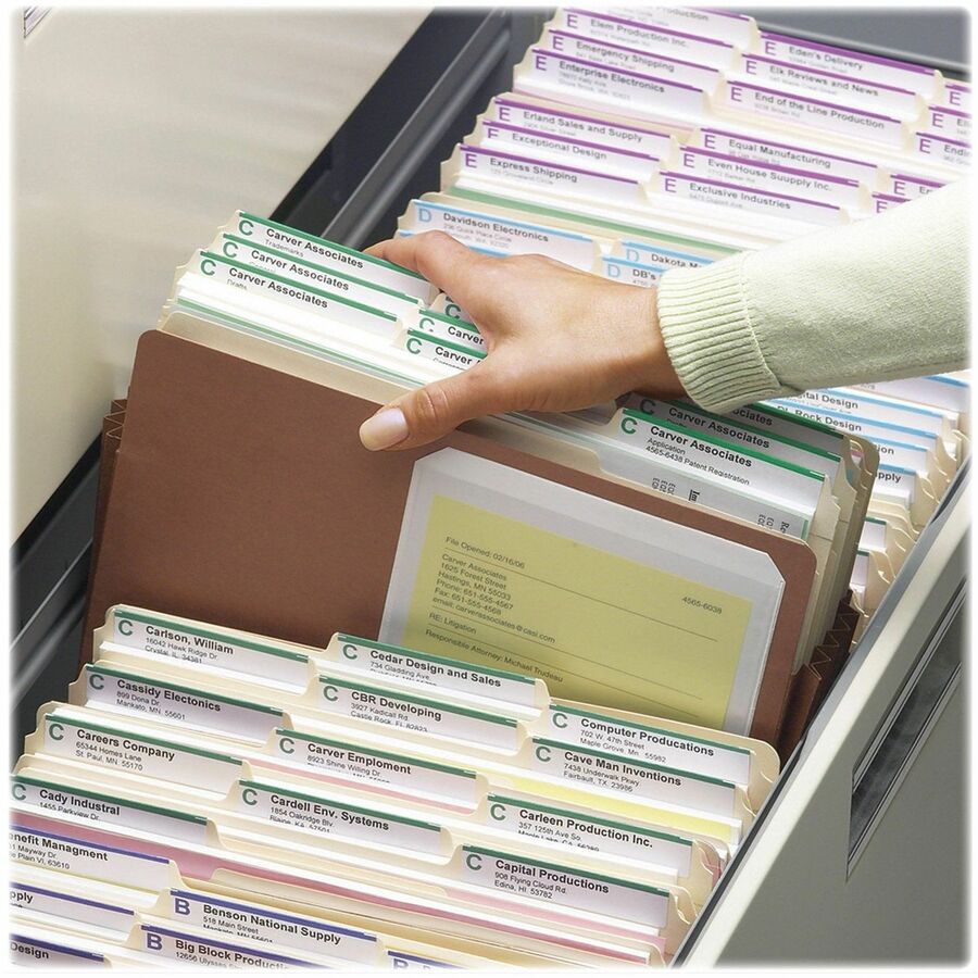 Smead Droit Onglet coup&eacute; format lettre Recycl&eacute; Pochette de classement