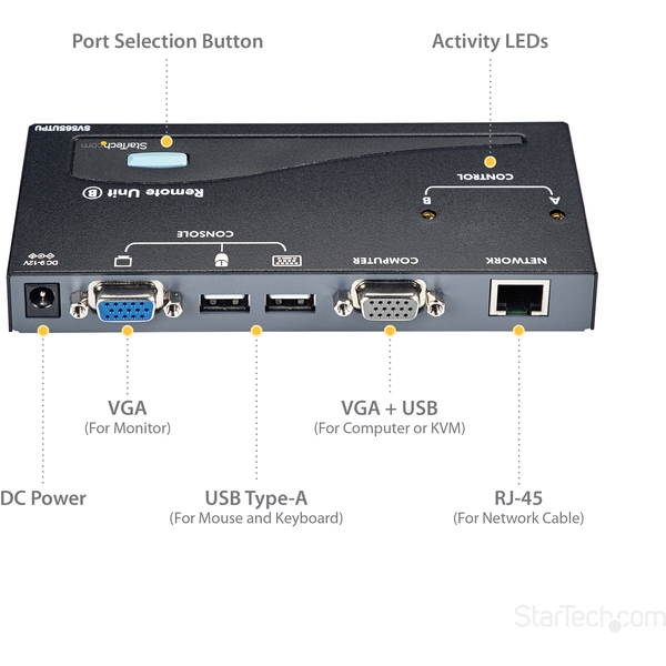 StarTech USB VGA KVM Console Extender over CAT5 UTP - 500 ft. (SV565UTPU)