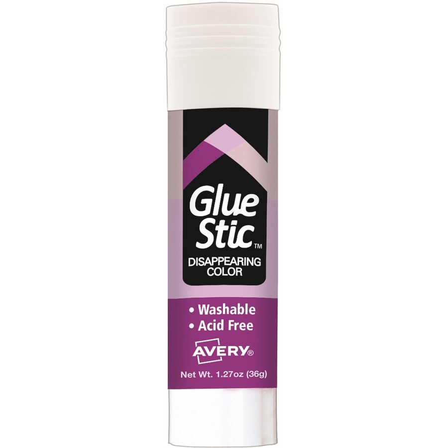 AVERY Glue Sticks Disappearing Purple Color Washable/Non-Toxic 0.26oz  [12-Pack]