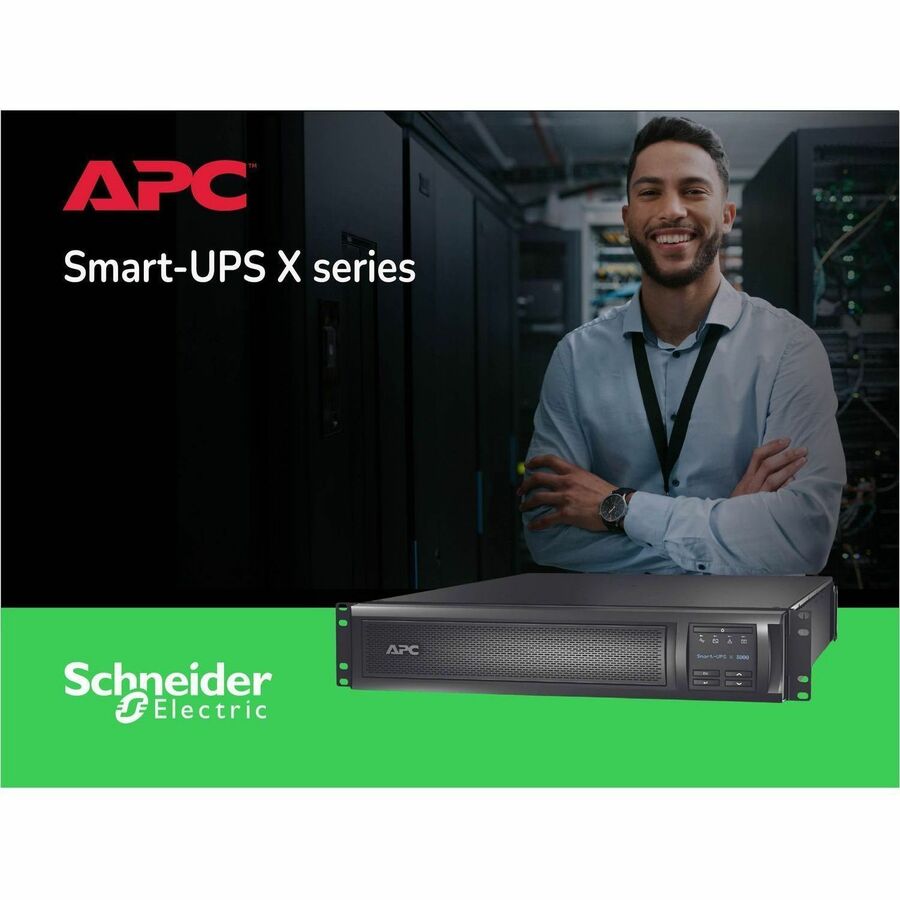 APC Smart-UPS X, Line Interactive, 3kVA, Rack/tower convertible 2U, 100V-127V, 3x 5-15R+3x 5-20R+1x L5-30R NEMA, NMC, Extended runtime, W/rail kit