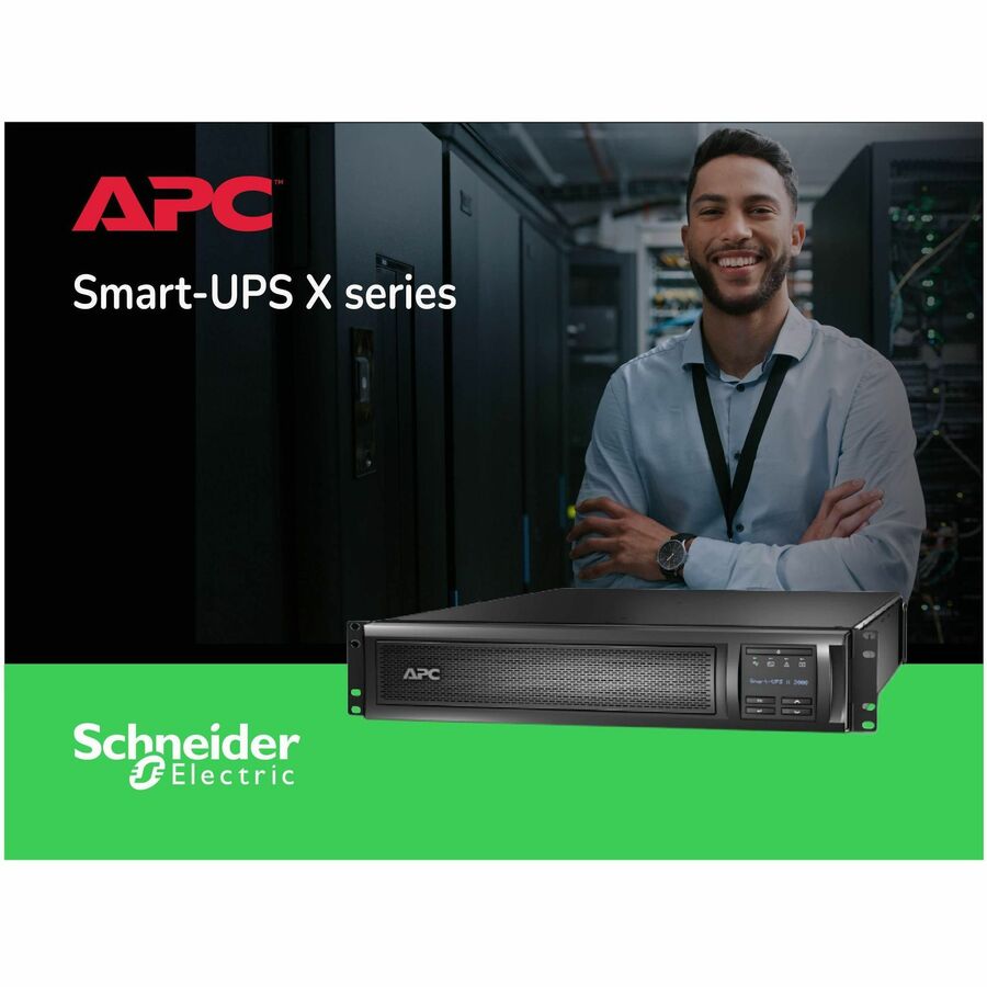 APC Smart-UPS X, Line Interactive, 2000VA, Rack/tower convertible 2U, 100V-127V, 3x 5-15R+3x 5-20R+1x L5-20R NEMA, NMC, Extended runtime