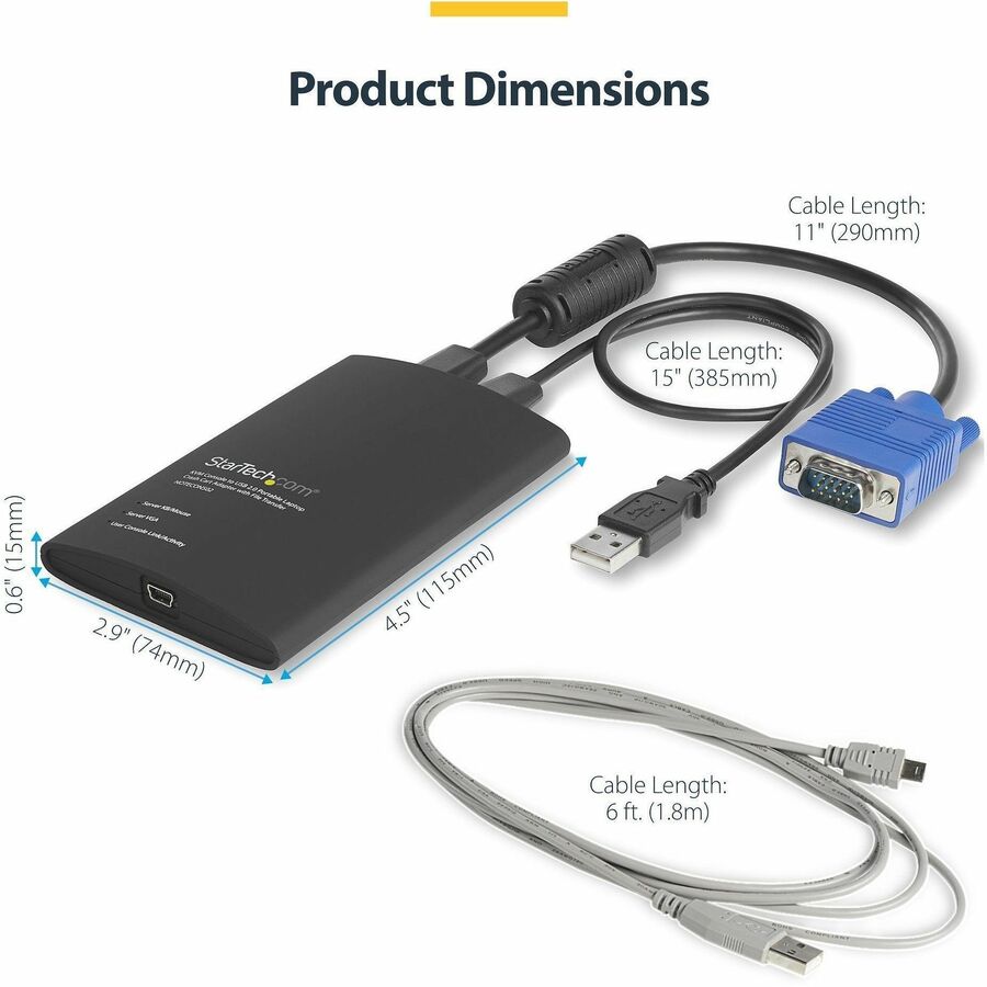 StarTech USB Crash Cart Adapter with File Transfer & Video Capture at 1920 x1200 60Hz, TAA